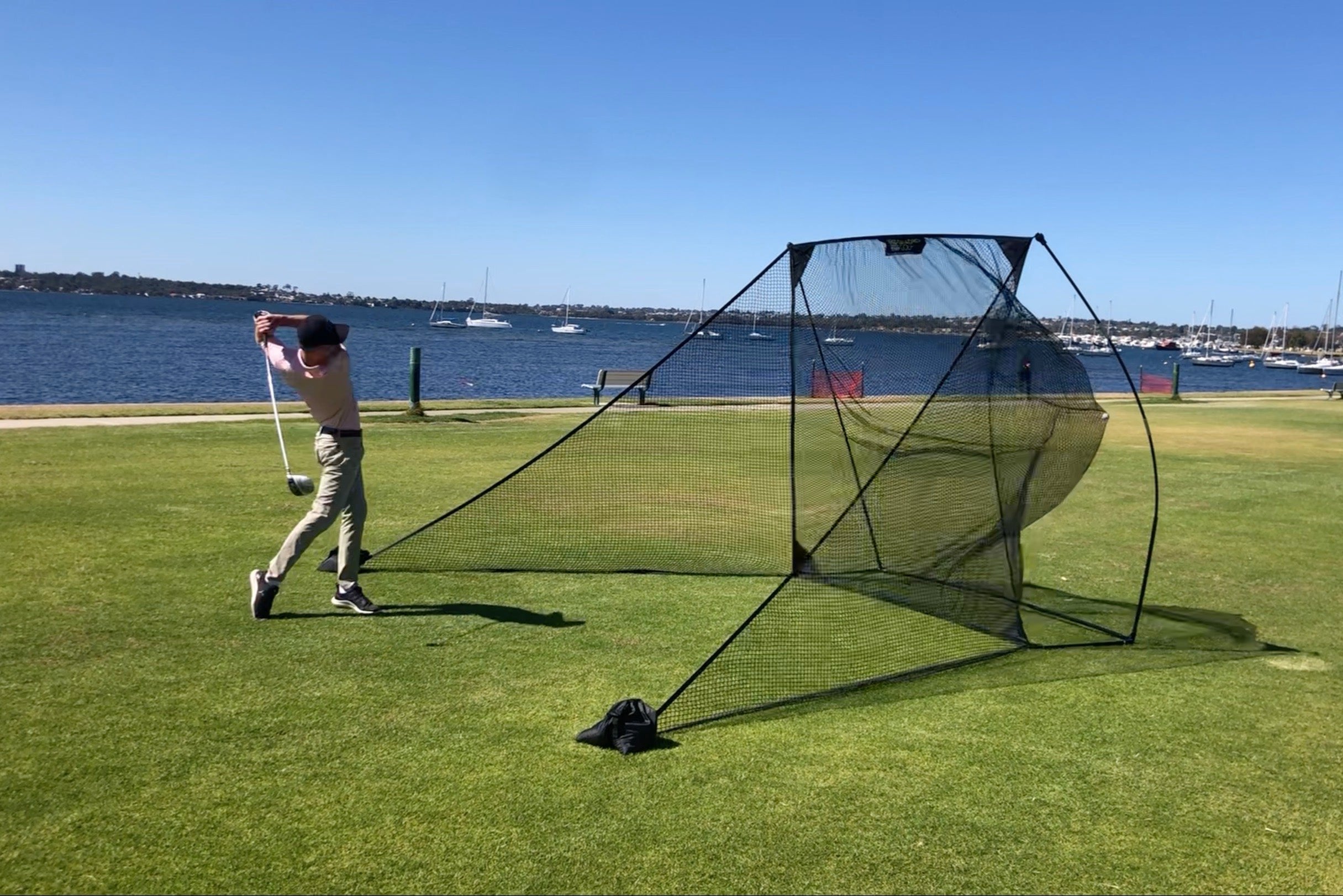QG Pro Home Golf Practice Net with Included Side Barriers
