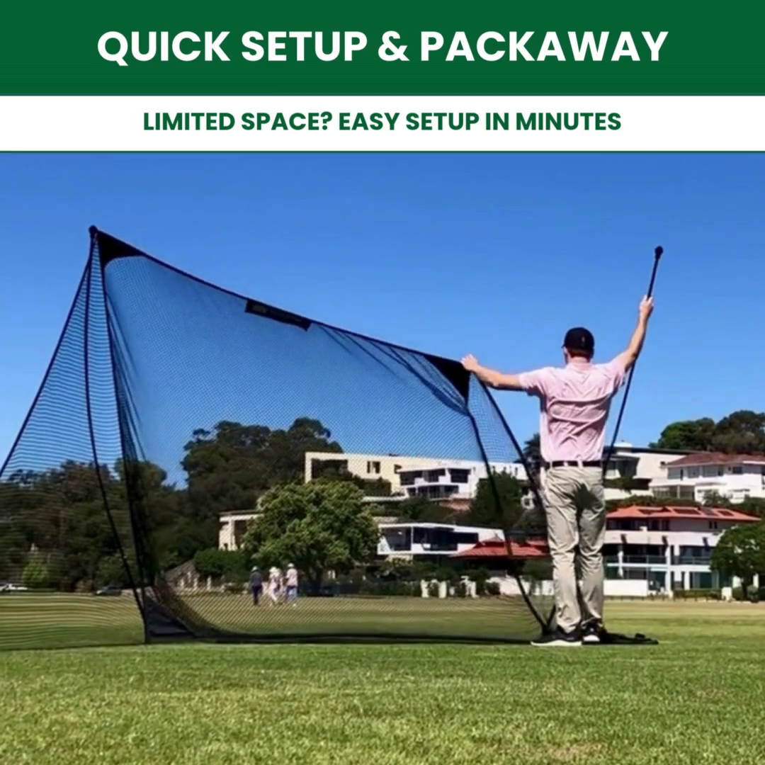 QG Pro Home Golf Practice Net with Included Side Barriers