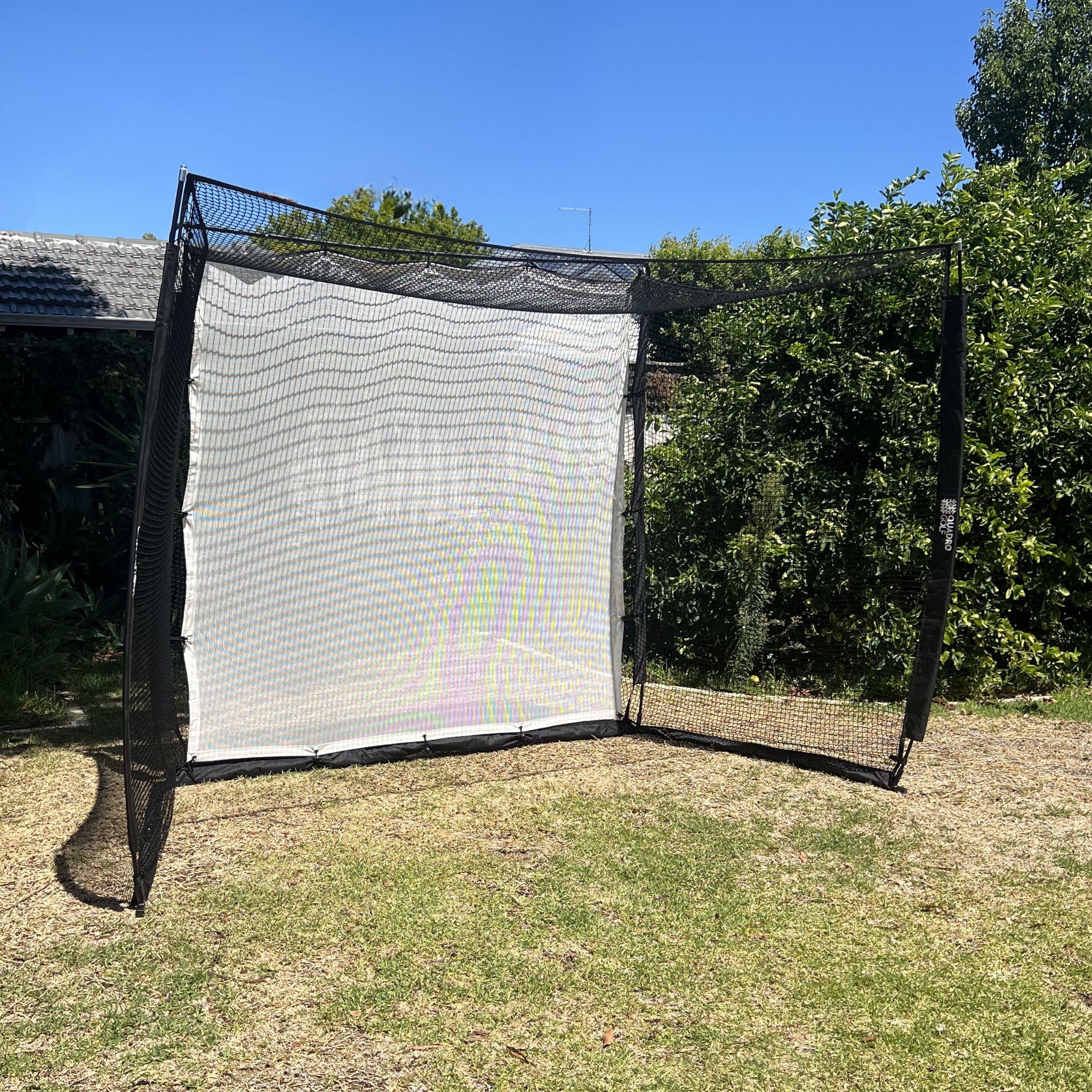 Quadro Golf Enclosure + Heavy Duty Net & Simulator Screen.