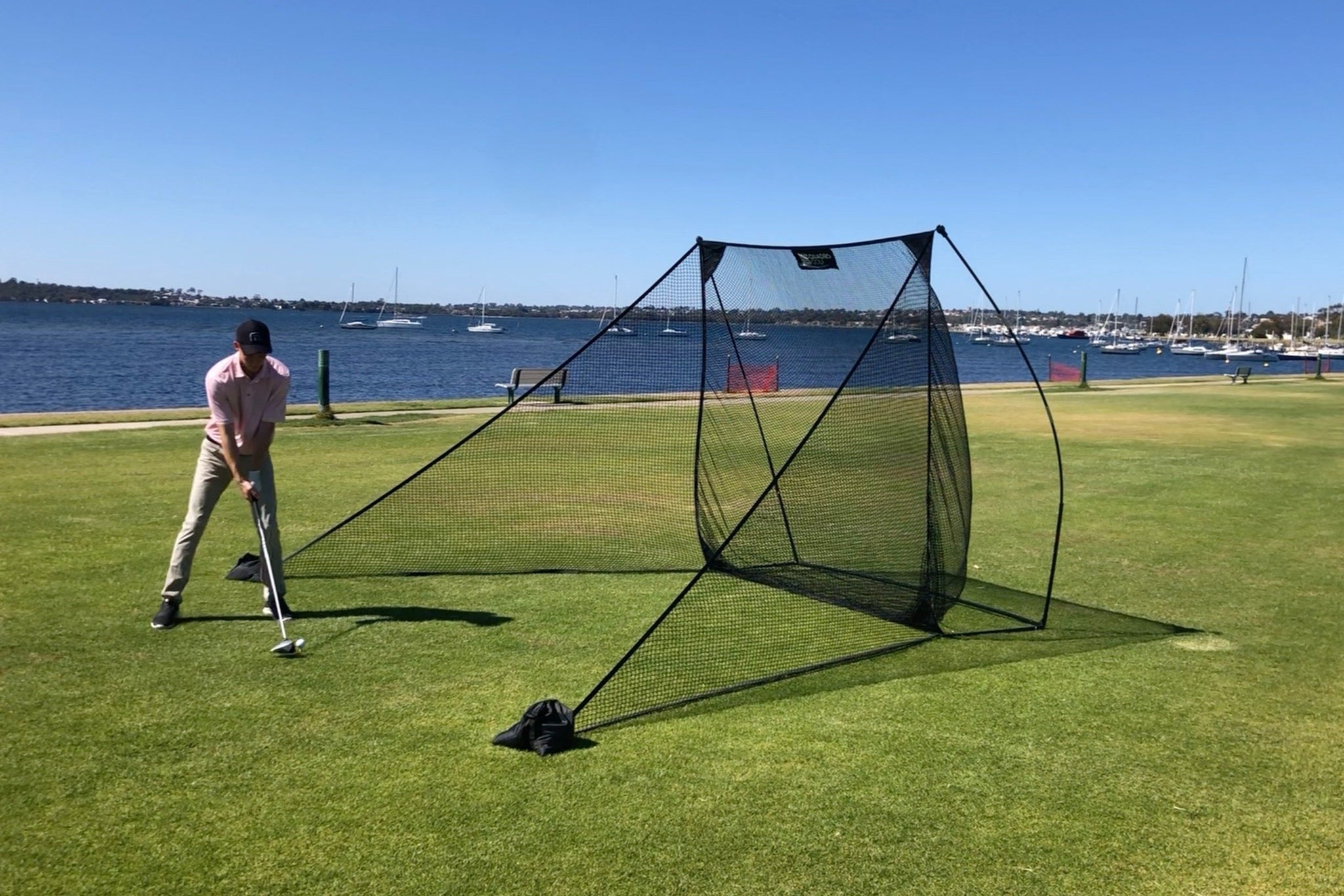 QG Pro Home Golf Practice Net with Included Side Barriers