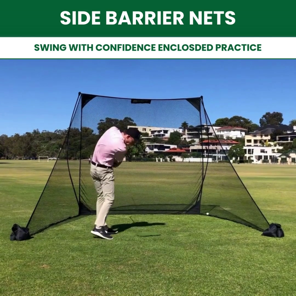 QG Pro Home Golf Practice Net with Included Side Barriers